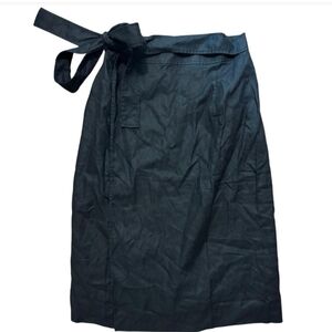 Everlane Black Tie-Waist Midi Skirt